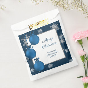 Blue Christmas Ornaments Favour Bag