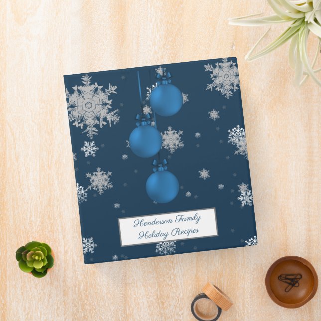 Blue Christmas Ornaments Recipe Binder (In Situ)