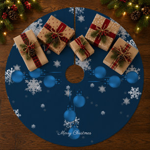 Blue Christmas Ornaments Tree Skirt
