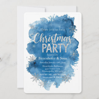 Blue Christmas Party Invitation