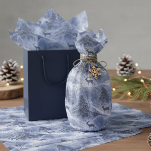 Blue Christmas Pattern#13 ID1009 Tissue Paper