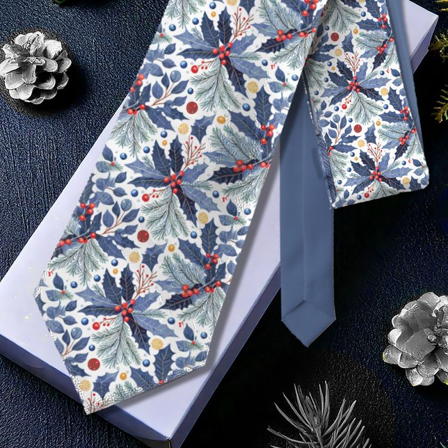 Blue Christmas Pattern#17 ID1009 Tie (Creator Uploaded)