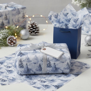 Blue Christmas Pattern#3 ID1009 Tissue Paper