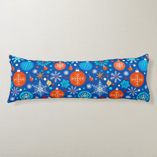 Blue christmas pattern body pillow