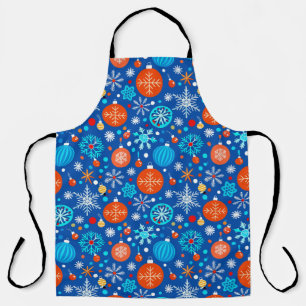 🎁Blue Christmas Pattern Festive Gift ✨ Apron