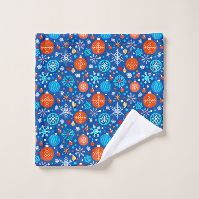 Blue christmas pattern wash cloth (Wash Cloth)