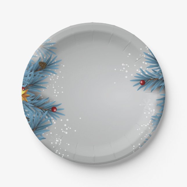 Blue Christmas Plates (Front)