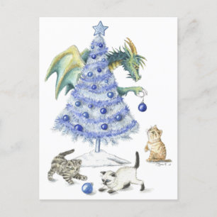 Blue Christmas postcard
