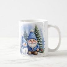Blue Christmas - Santa and Snowman