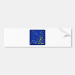 Blue Christmas scene Bumper Sticker