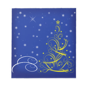 Blue Christmas scene Notepad