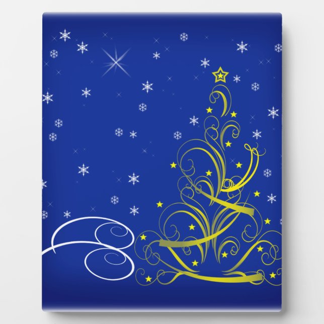 Blue Christmas scene Plaque (Front)