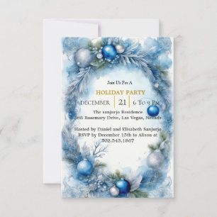 Blue Christmas Serenade: Customize Your Tune Invitation