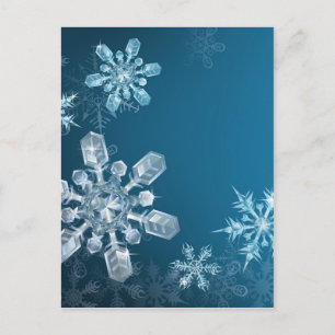 Blue Christmas snowflake background Holiday Postcard