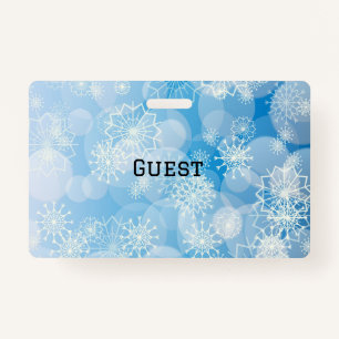 Blue Christmas Snowflakes Badge