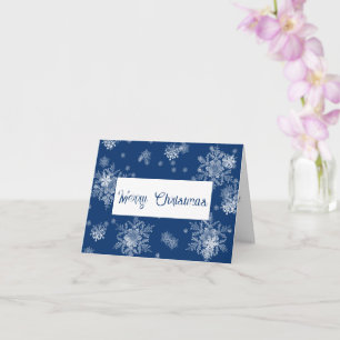 Blue Christmas Snowflakes Greeting Card