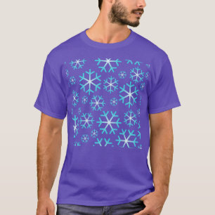 Blue Christmas Snowflakes Pattern T-Shirt