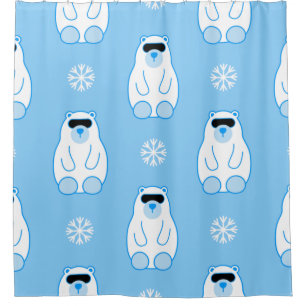 blue christmas snowflakes polar bear
