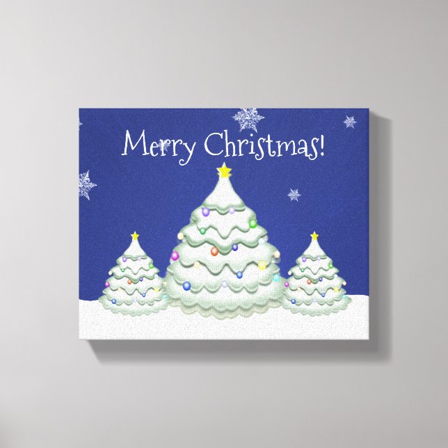 Blue Christmas Tree Canvas Print (Front)