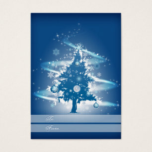 Blue Christmas Tree Christmas Gift Tag