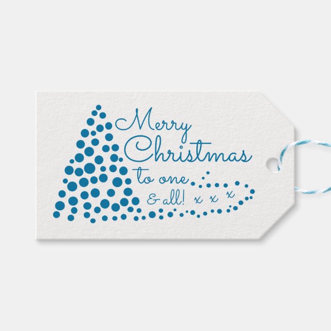 Blue Christmas Tree, Christmas Gift Tags (Front (Horizontal))