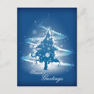 Blue Christmas Tree Christmas Holiday Postcard