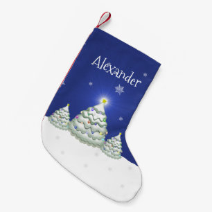 Blue Christmas Tree Christmas Stocking