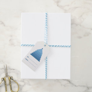 Blue Christmas Tree Gift Tags