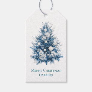 Blue Christmas Tree Gift Tags