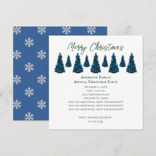 Blue Christmas Tree Invitation