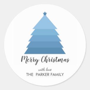 Blue Christmas Tree Personalized Gift Tag