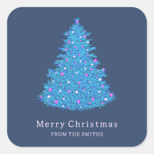 Blue Christmas tree sticker