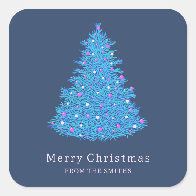 Blue Christmas tree sticker (Front)