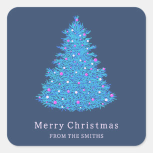 Blue Christmas tree sticker