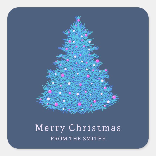 Blue Christmas tree sticker (Front)