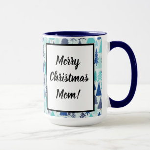 Blue Christmas Trees in an Evergreen Forest Mug