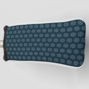 Blue christmas winter holidays snowflake golf head cover