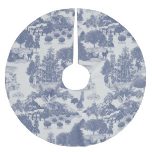 Blue Christmas Winter Wonderland Brushed Polyester Tree Skirt