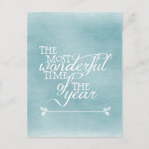 Blue Christmas with Quote Holiday Postcard