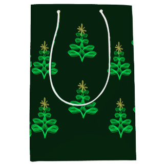 Blue Christmas wrapping paper  Medium Gift Bag