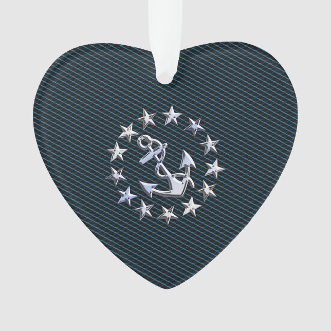 Blue Chrome Comme Yacht Drapeau Automotive Grille (devant)