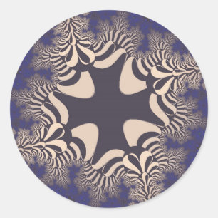 Blue Chrome Cross Classic Round Sticker