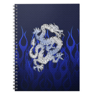 Blue Chrome like Dragon Carbon Fibre Style Notebook