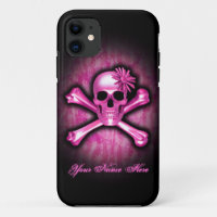 Blue Chrome Skull and Crossbones iPhone 5 Case