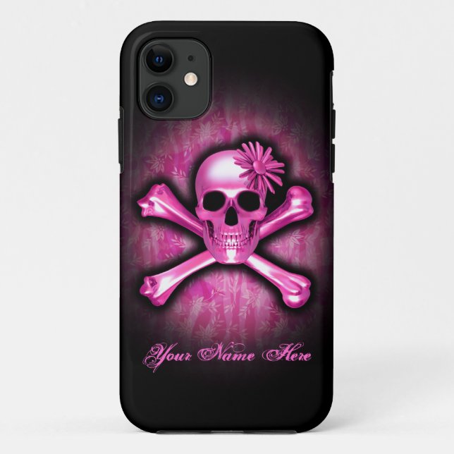 Blue Chrome Skull and Crossbones iPhone 5 Case (Back)