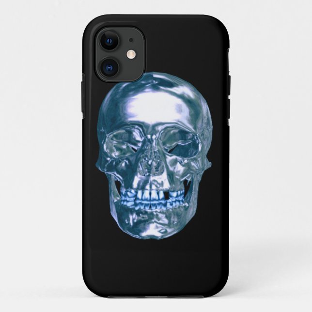 Blue Chrome Skull iPhone 5G  Case (Back)