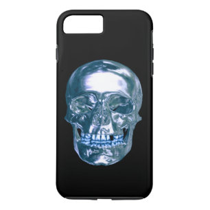 Blue Chrome Skull iPhone 7 Case