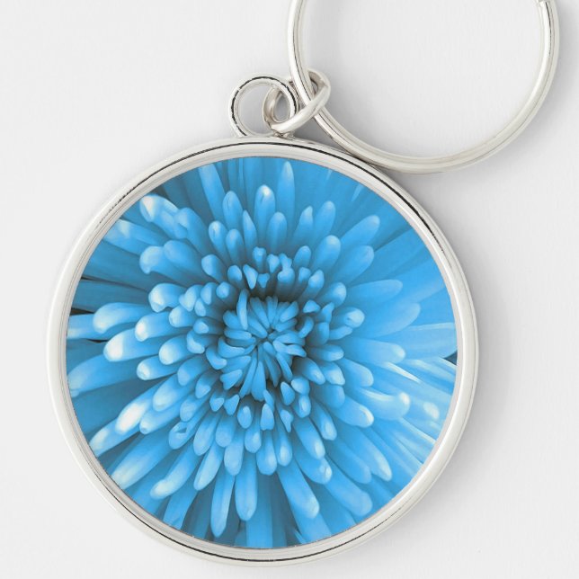 Blue Chrysanthemum Keychain (Front)