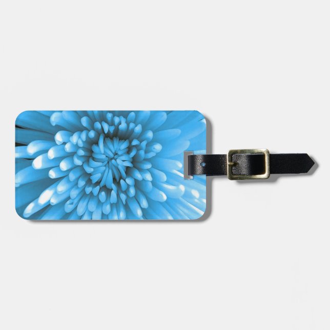 Blue Chrysanthemum Luggage Tag (Front Horizontal)