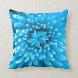 Blue Chrysanthemum Throw Pillow